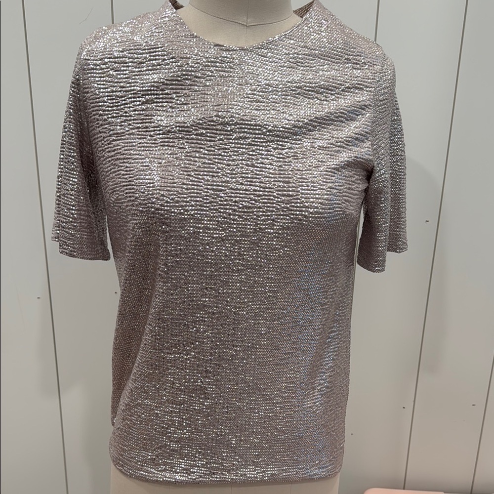 Sleek Silver Short Sleeve Tee